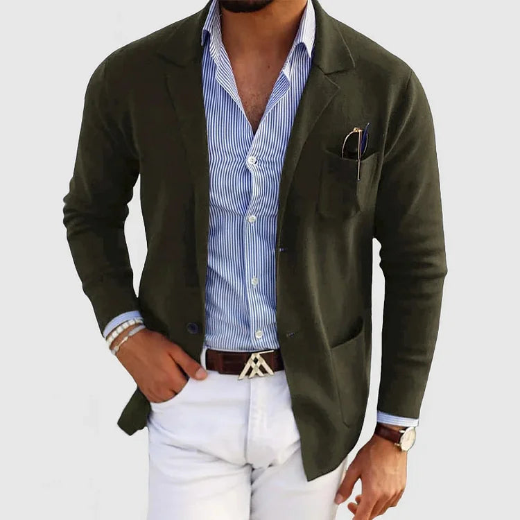Emeja | Heren Gebreide Blazer met Patches