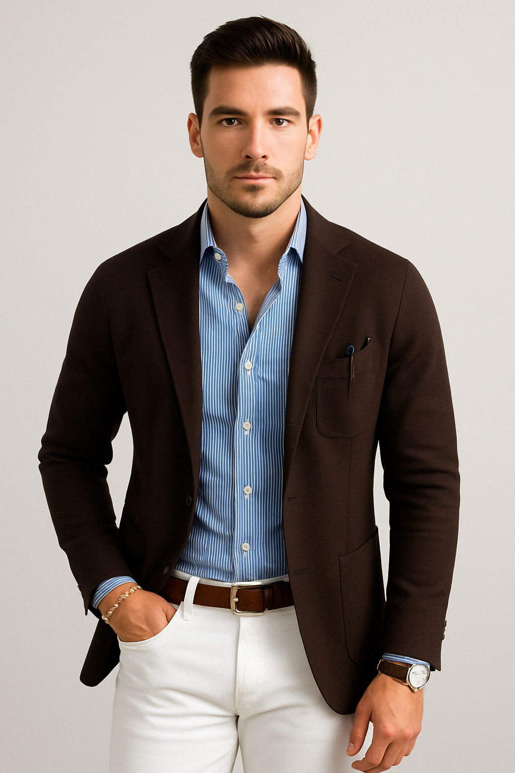 Emeja | Heren Gebreide Blazer met Patches