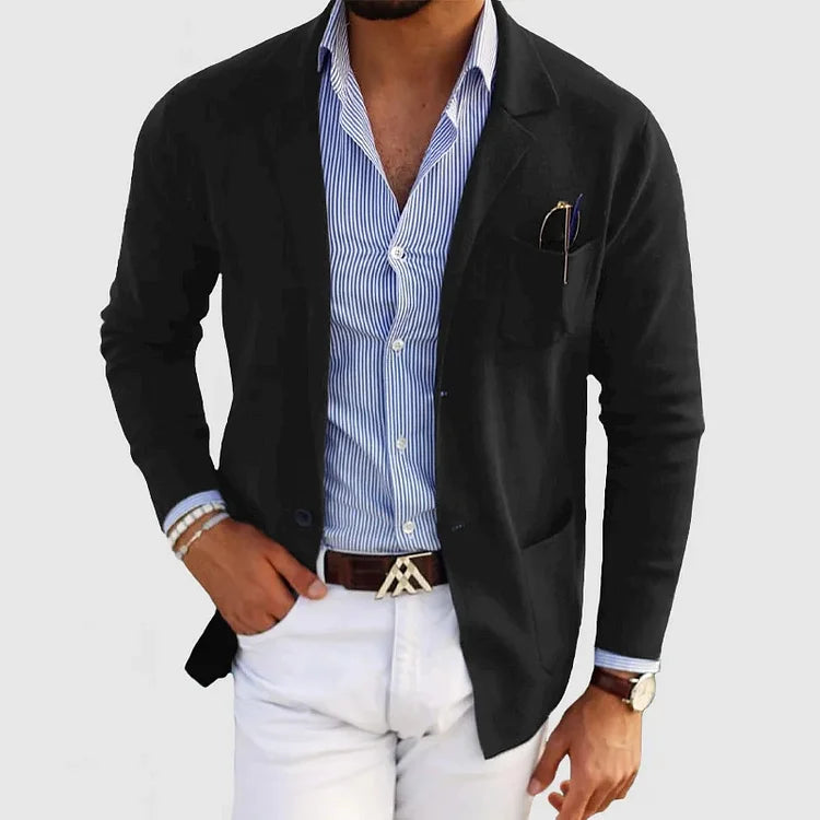 Emeja | Heren Gebreide Blazer met Patches