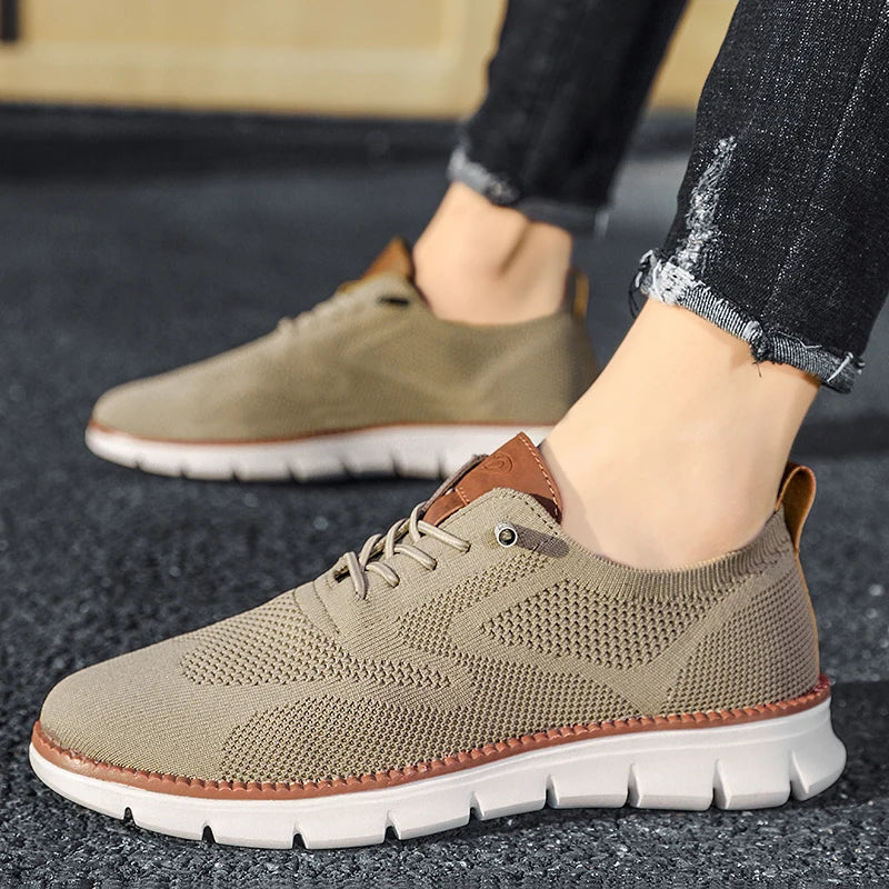Emeja | Heren Gebreide Sneakers met Vetersluiting