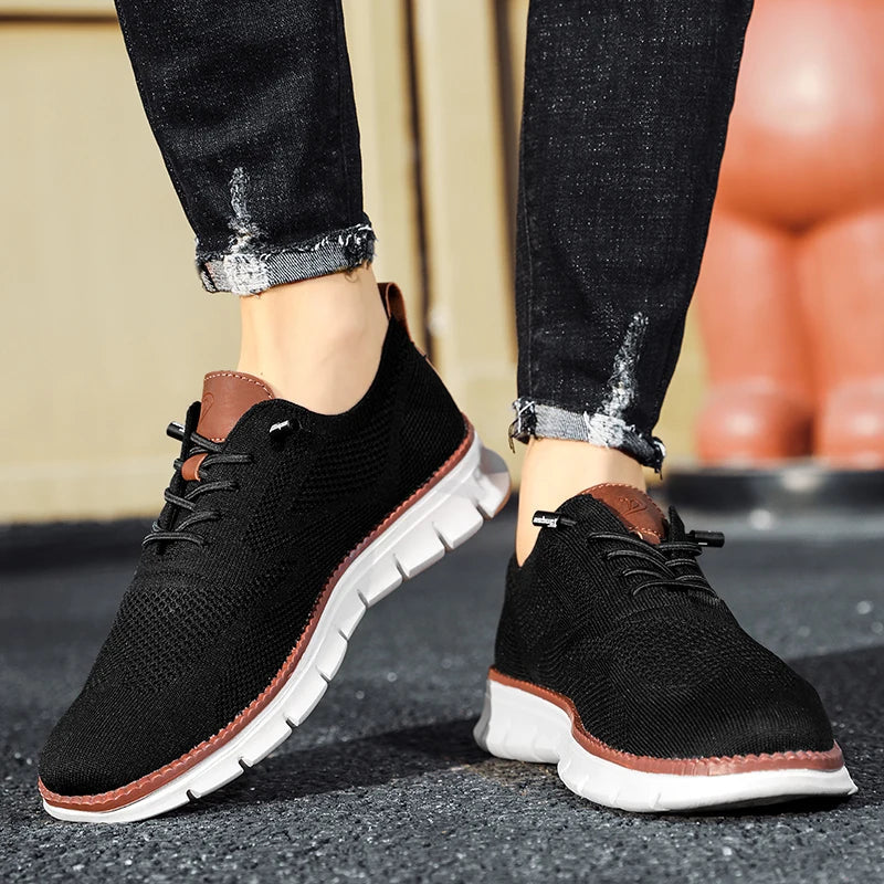 Emeja | Heren Gebreide Sneakers met Vetersluiting
