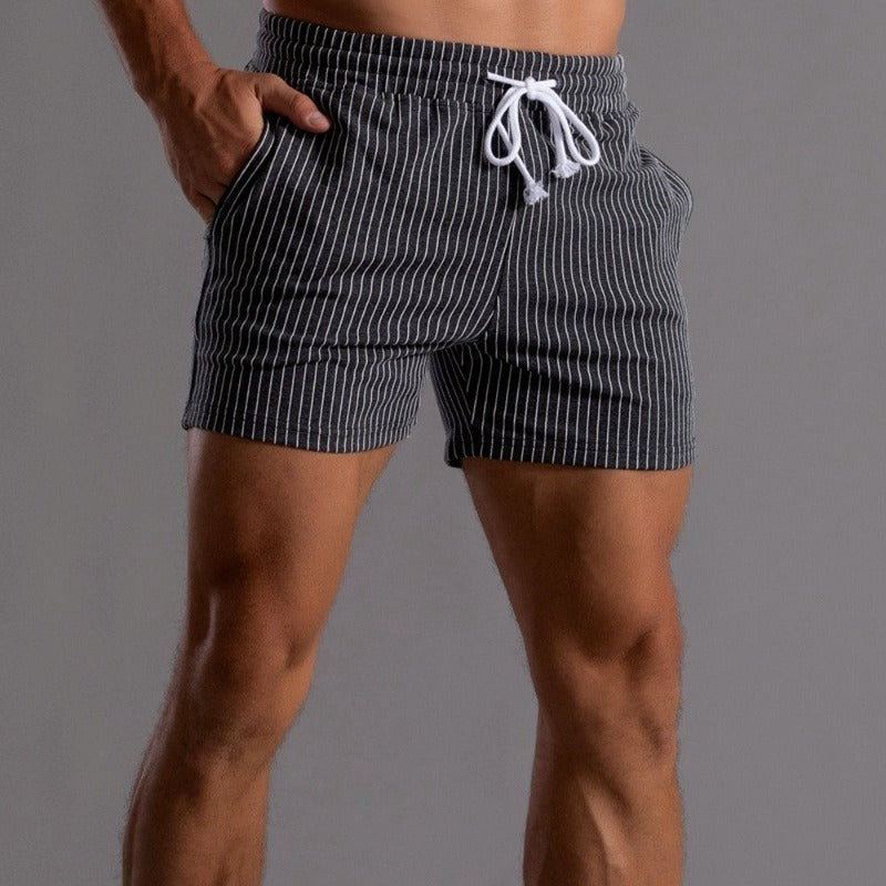 Emeja | Heren Gestreepte Fitness Shorts - Stretch