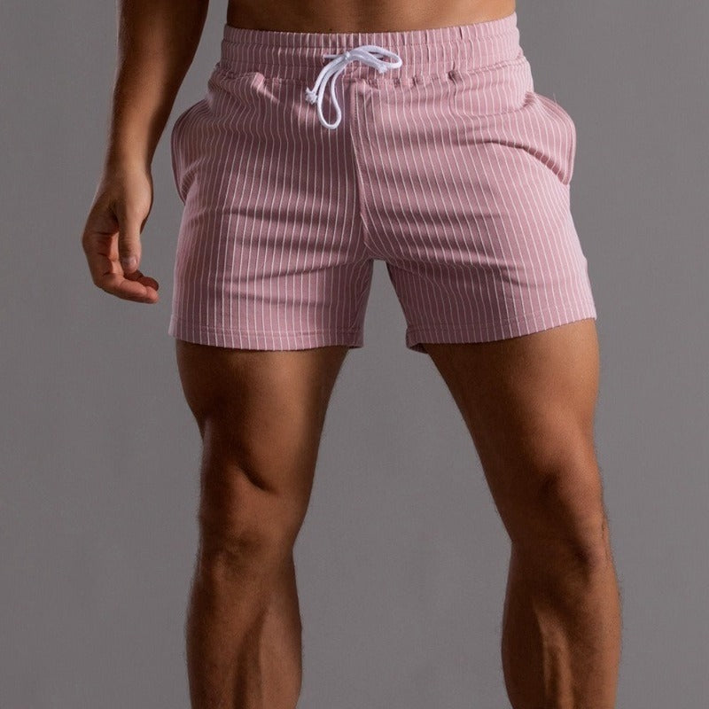 Emeja | Heren Gestreepte Fitness Shorts - Stretch