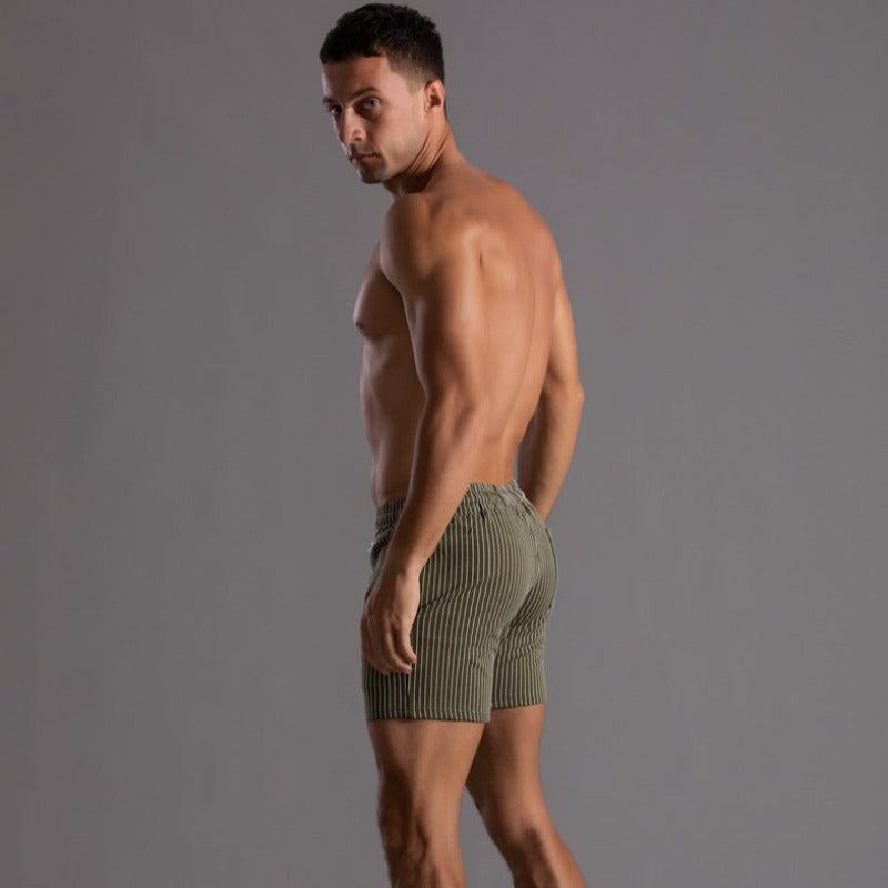 Emeja | Heren Gestreepte Fitness Shorts - Stretch