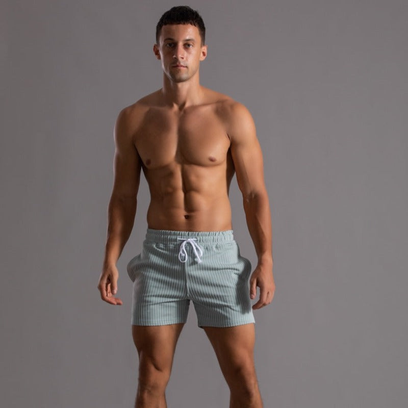 Emeja | Heren Gestreepte Fitness Shorts - Stretch