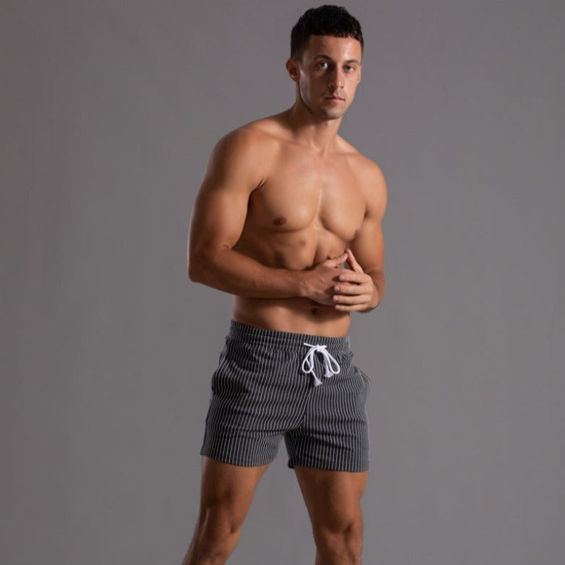 Emeja | Heren Gestreepte Fitness Shorts - Stretch