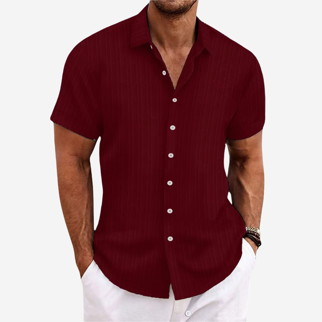 Emeja | Heren Gestreepte Korte Mouwen Shirt