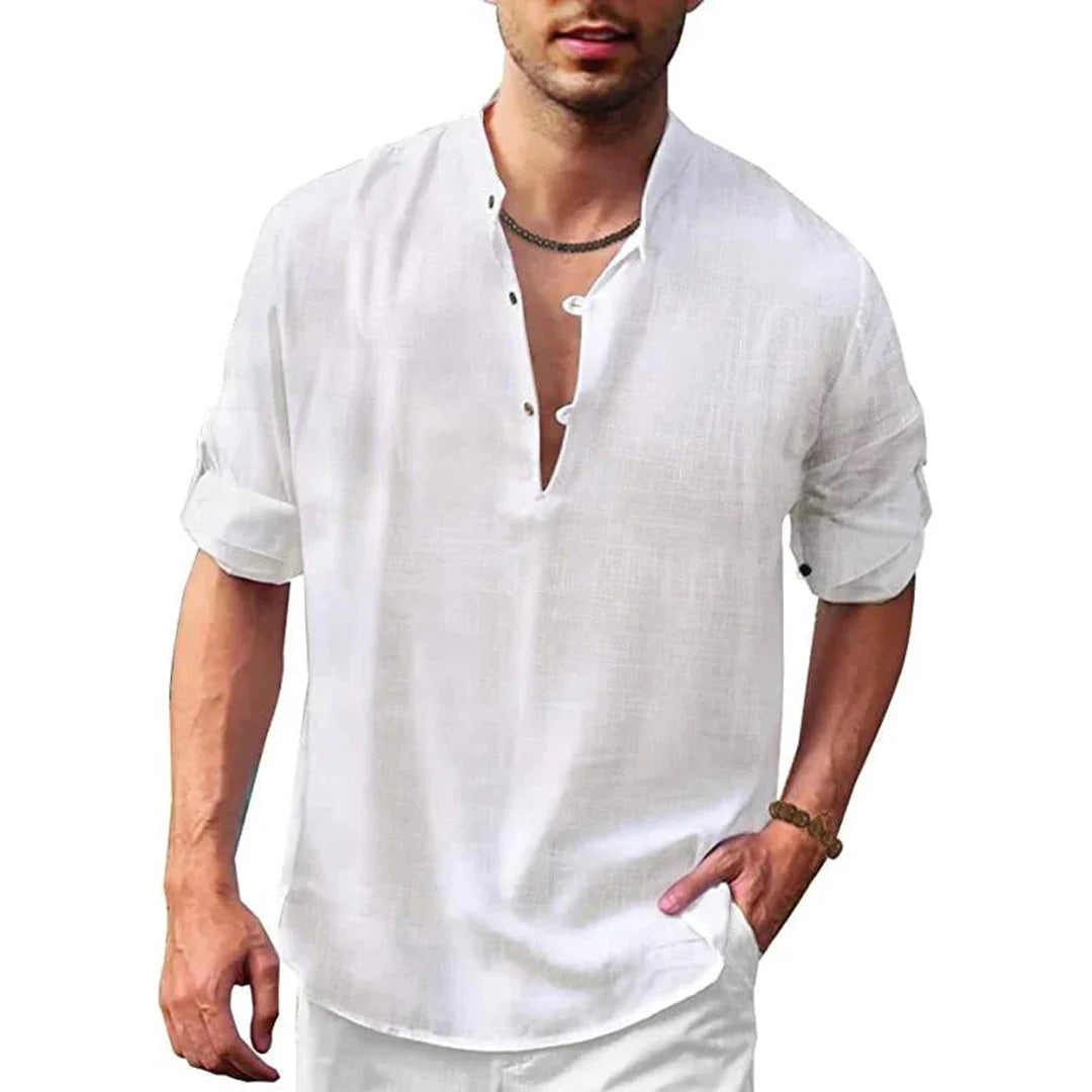 Emeja | Heren Gestreepte Korte Mouwen Shirt