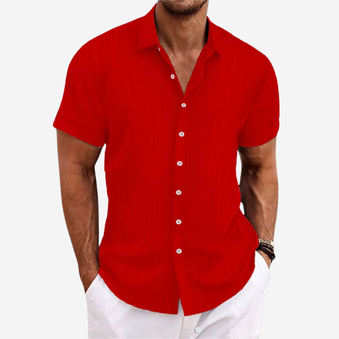 Emeja | Heren Gestreepte Korte Mouwen Shirt