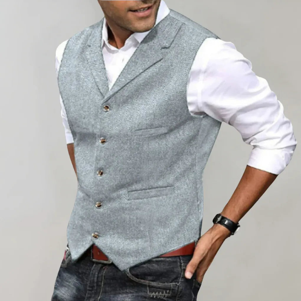 Emeja | Heren Haringbone Pak Vest