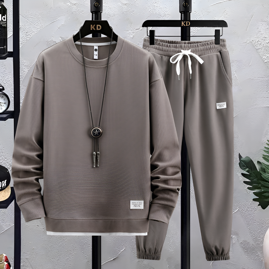 Emeja | Heren Joggingpak Set met Textured Sweatshirt en Joggers
