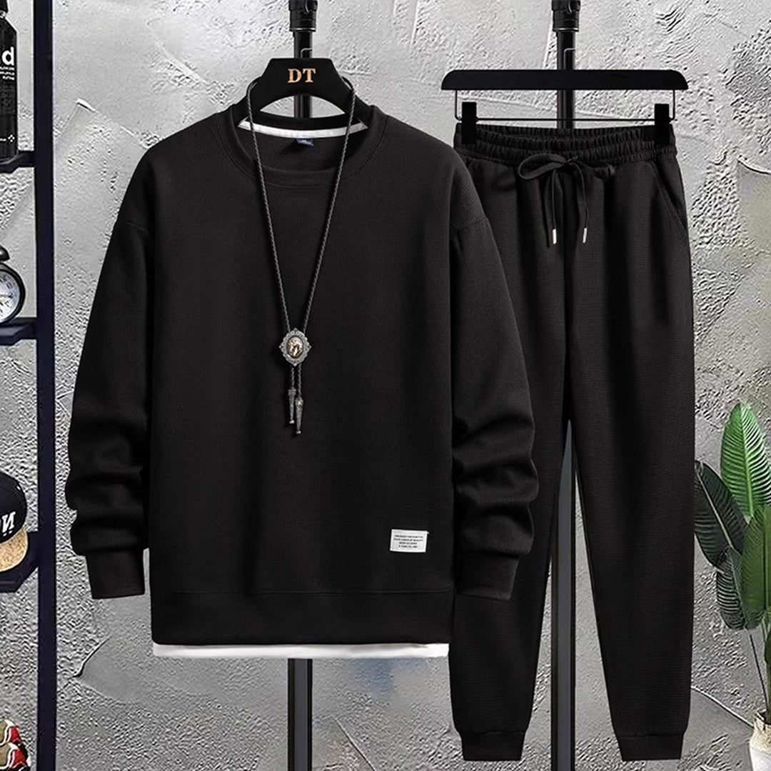 Emeja | Heren Joggingpak Set met Textured Sweatshirt en Joggers