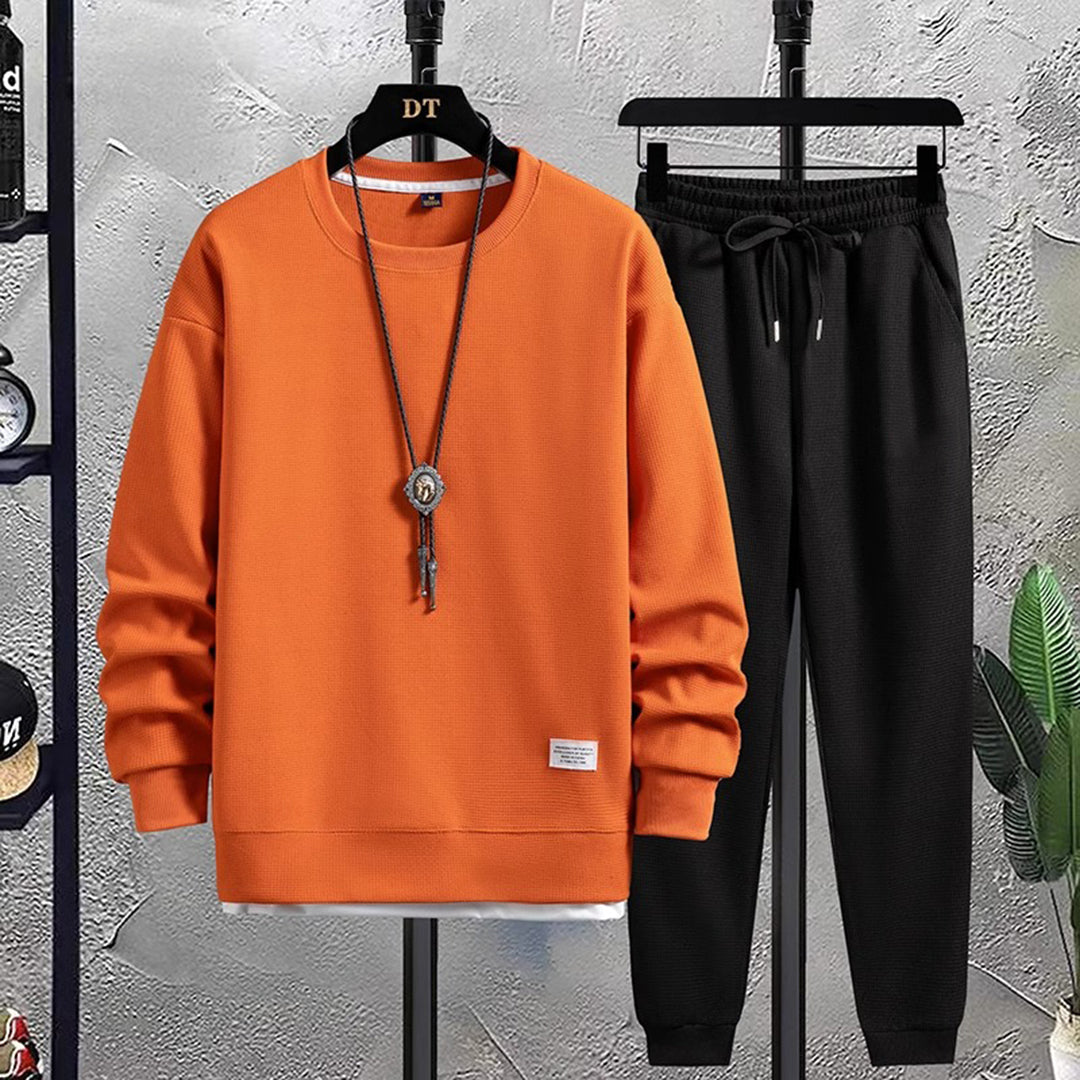 Emeja | Heren Joggingpak Set met Textured Sweatshirt en Joggers