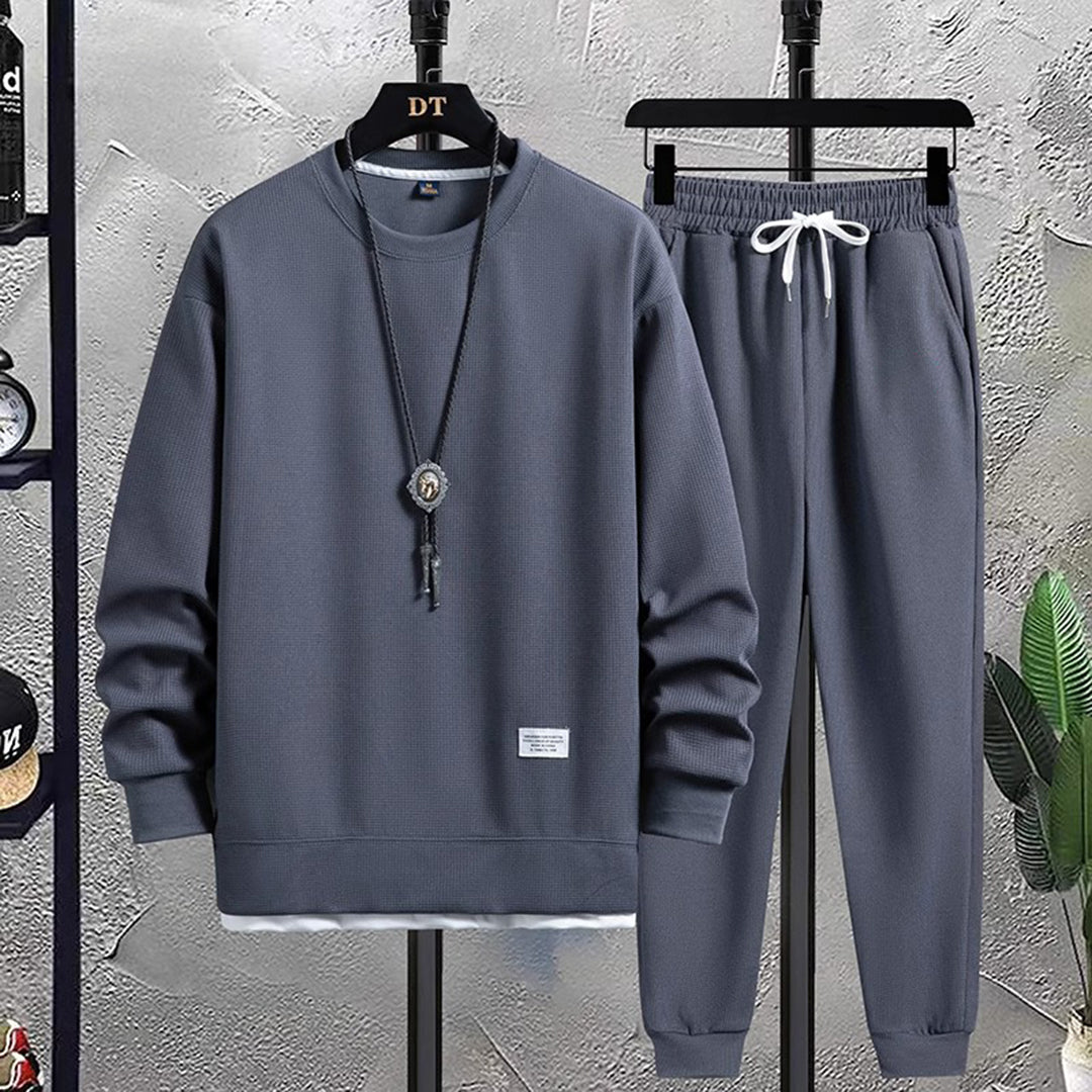 Emeja | Heren Joggingpak Set met Textured Sweatshirt en Joggers