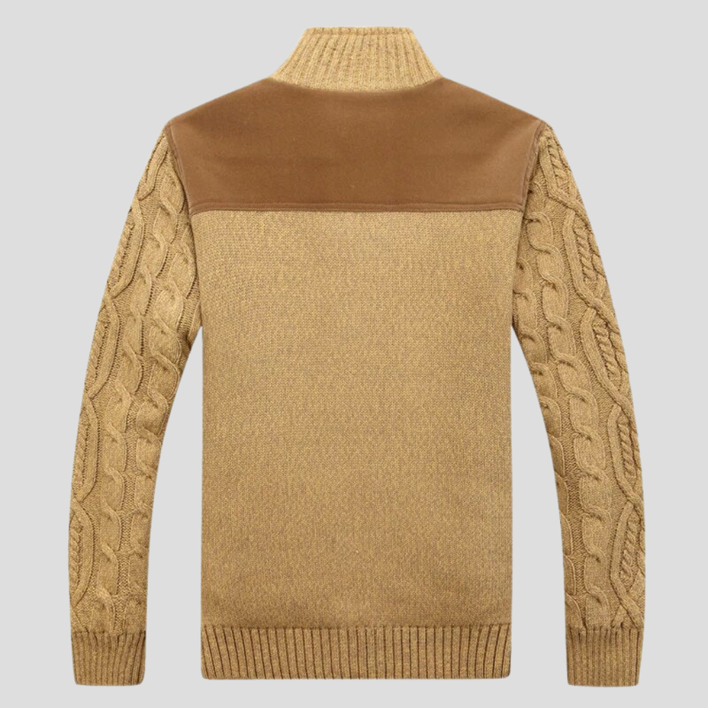 Emeja | Heren Kabelgebreide Cardigan met Sherpa Voering