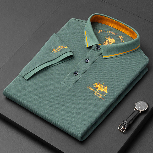 Emeja | Heren Korte Mouw Polo Shirt met Geborduurd Ontwerp