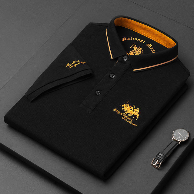 Emeja | Heren Korte Mouw Polo Shirt met Geborduurd Ontwerp