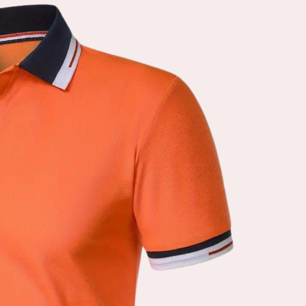 Emeja | Heren Polo Shirt met Gestreepte Kraag en Mouwen
