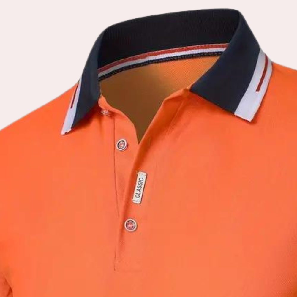 Emeja | Heren Polo Shirt met Gestreepte Kraag en Mouwen