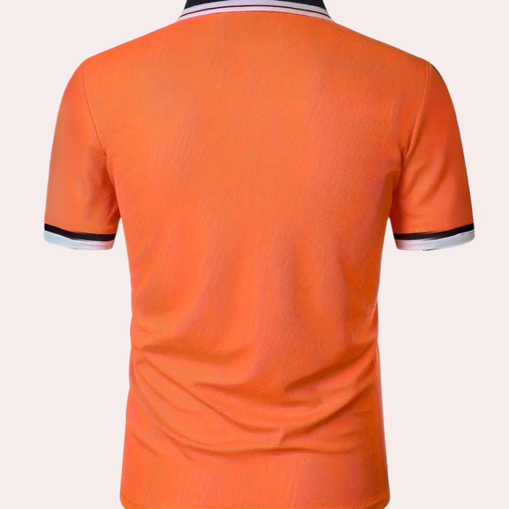 Emeja | Heren Polo Shirt met Gestreepte Kraag en Mouwen