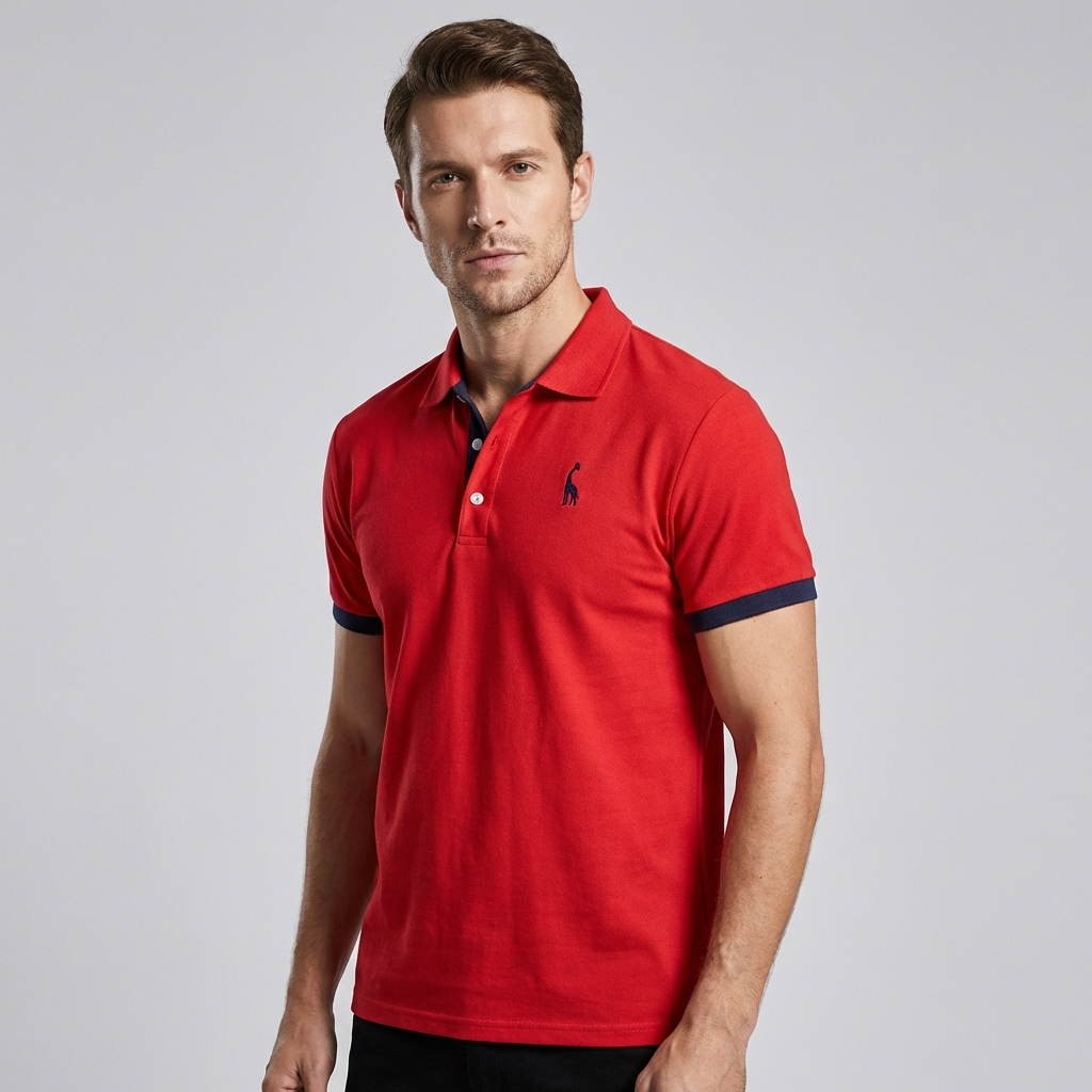 Emeja | Heren Polo Shirt met Korte Mouwen en Contrastafwerking