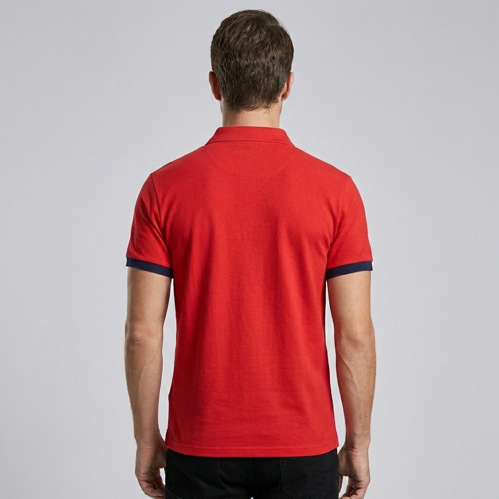 Emeja | Heren Polo Shirt met Korte Mouwen en Contrastafwerking