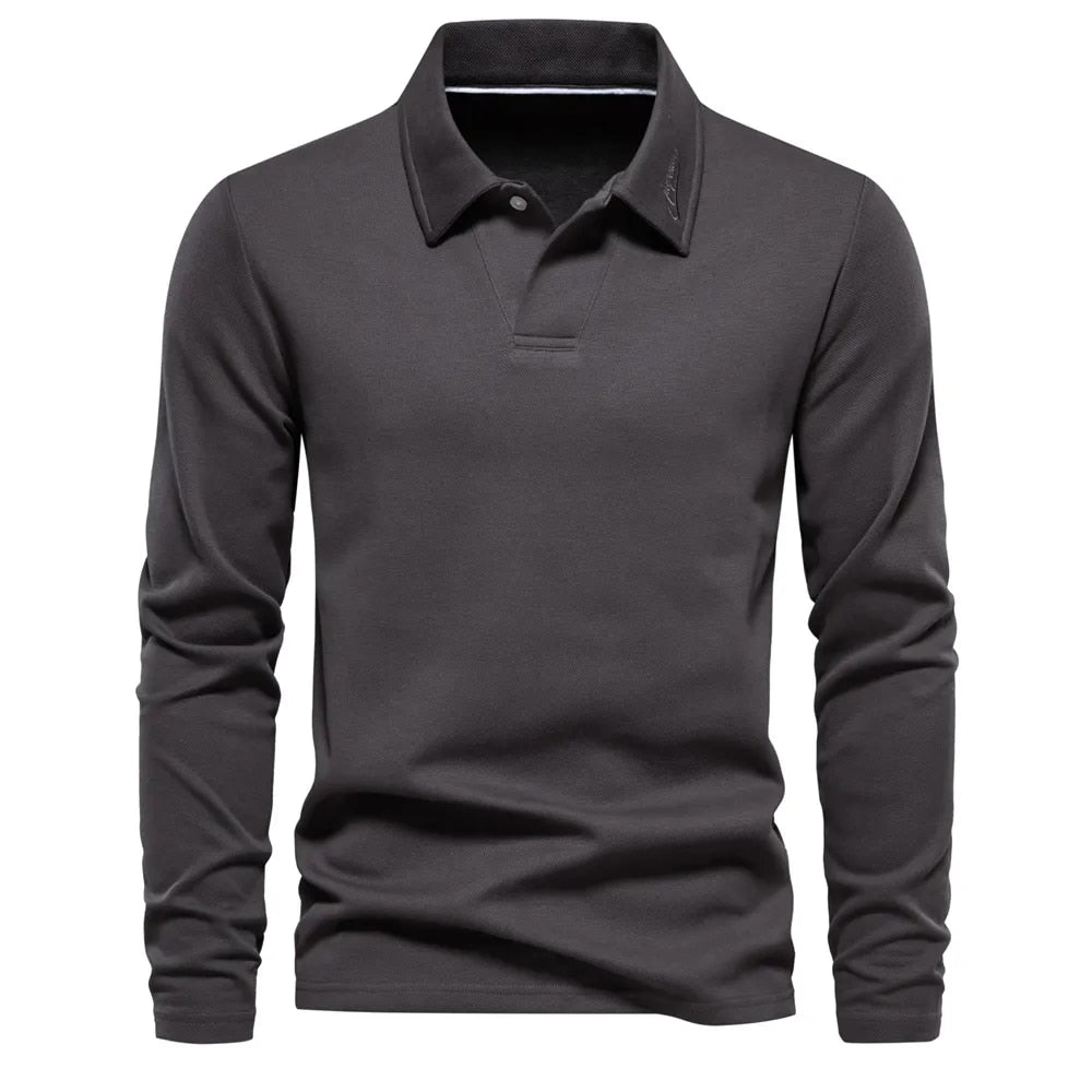 Emeja | Heren Poloshirt met Lange Mouwen en Kraag