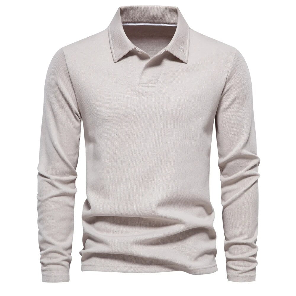 Emeja | Heren Poloshirt met Lange Mouwen en Kraag