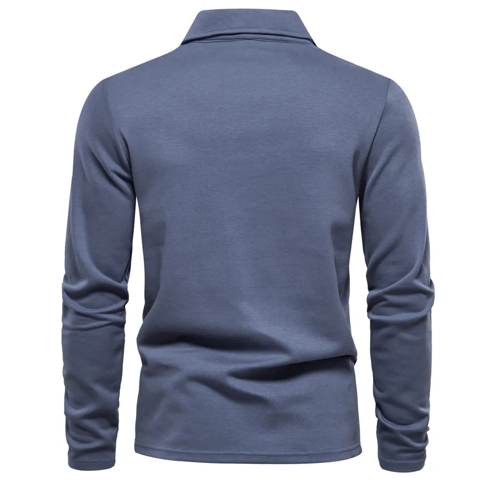 Emeja | Heren Poloshirt met Lange Mouwen en Kraag