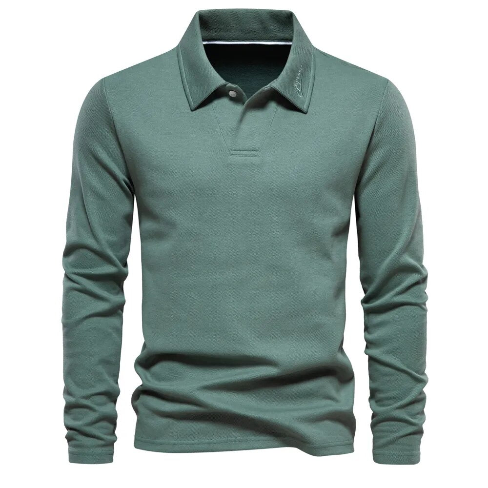 Emeja | Heren Poloshirt met Lange Mouwen en Kraag