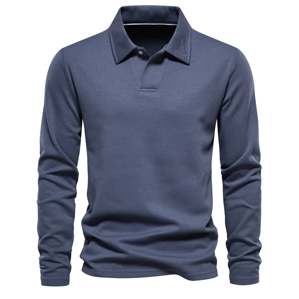 Emeja | Heren Poloshirt met Lange Mouwen en Kraag