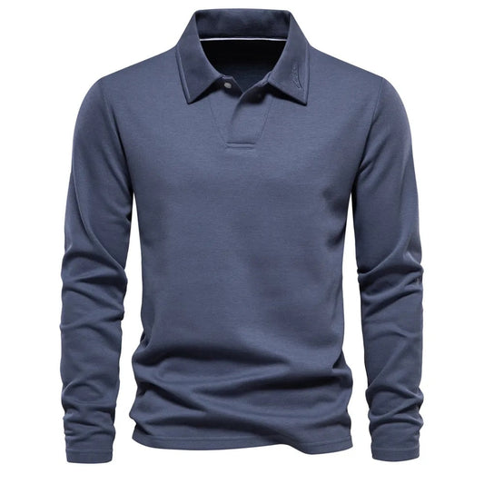 Emeja | Heren Poloshirt met Lange Mouwen en Kraag