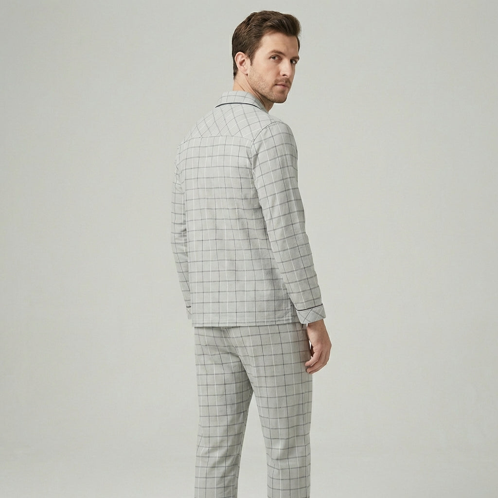 Emeja | Heren Pyjama Set met Knopshirt & Broek