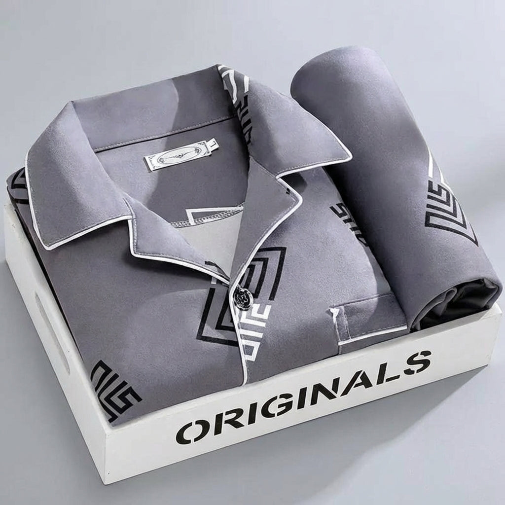 Emeja | Heren Pyjama Set met Knopshirt & Broek