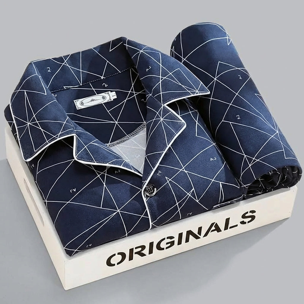 Emeja | Heren Pyjama Set met Knopshirt & Broek