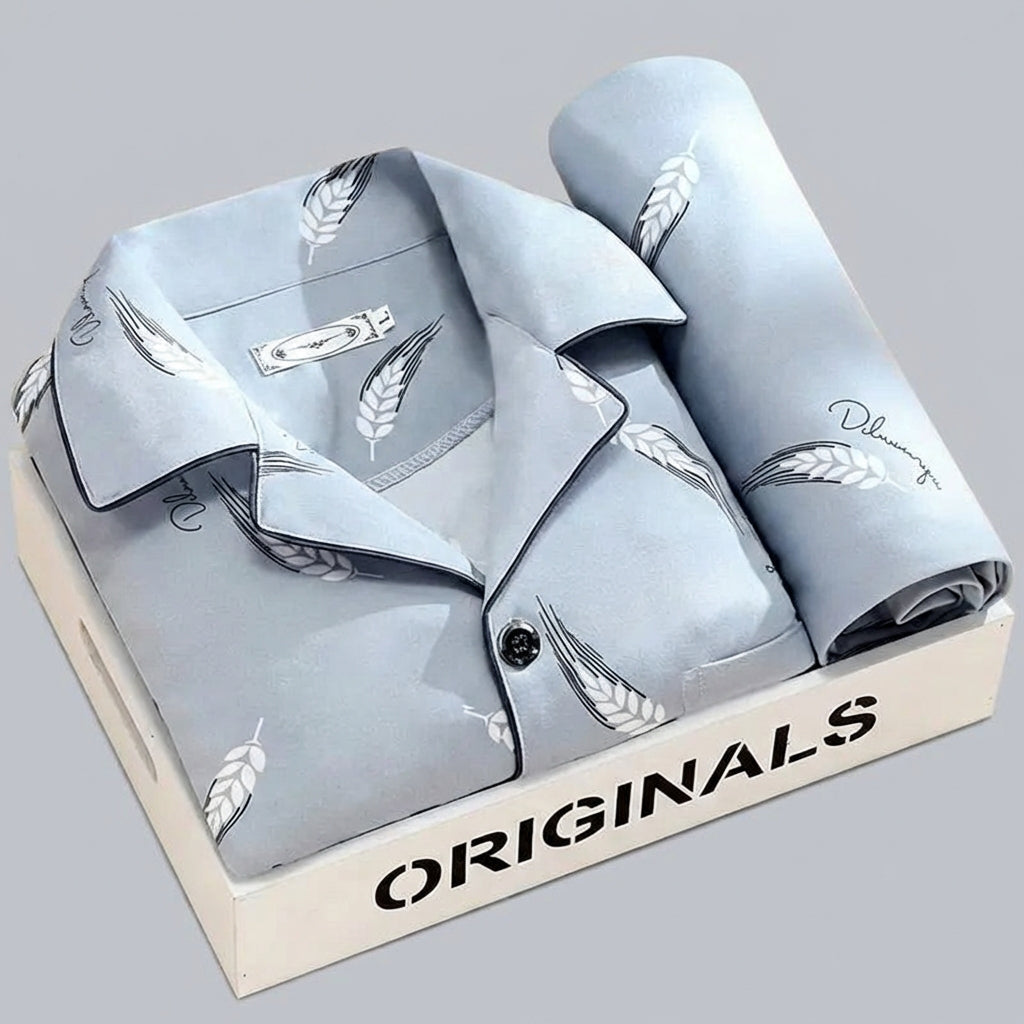 Emeja | Heren Pyjama Set met Knopshirt & Broek