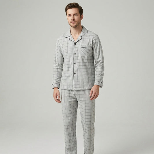 Emeja | Heren Pyjama Set met Knopshirt & Broek