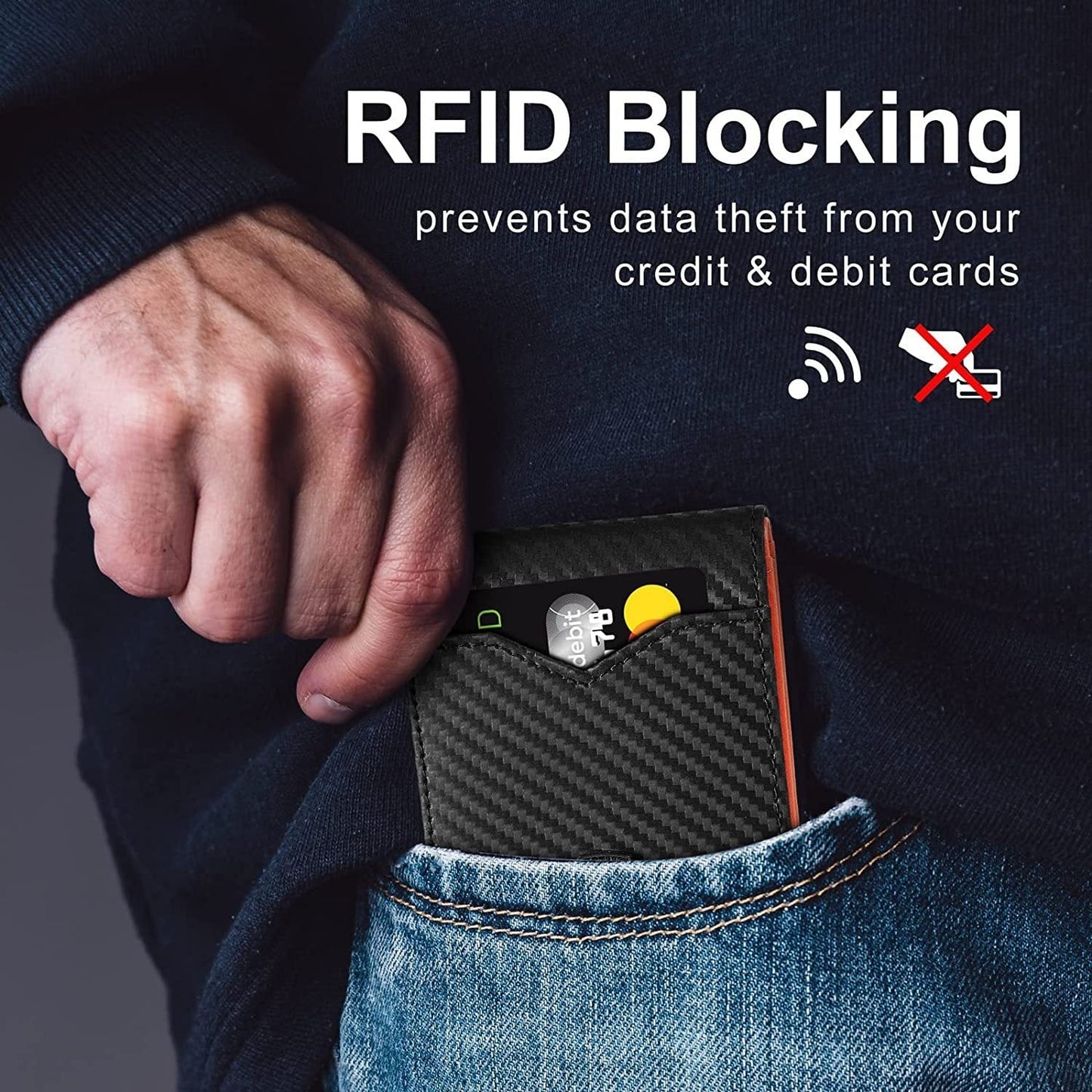Emeja | Heren Slimme RFID Portemonnee | Leren Kaarthouder | Zwart