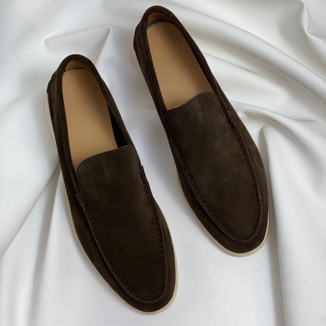 Emeja | Heren Suède Rijloafers met Stiksel Detail