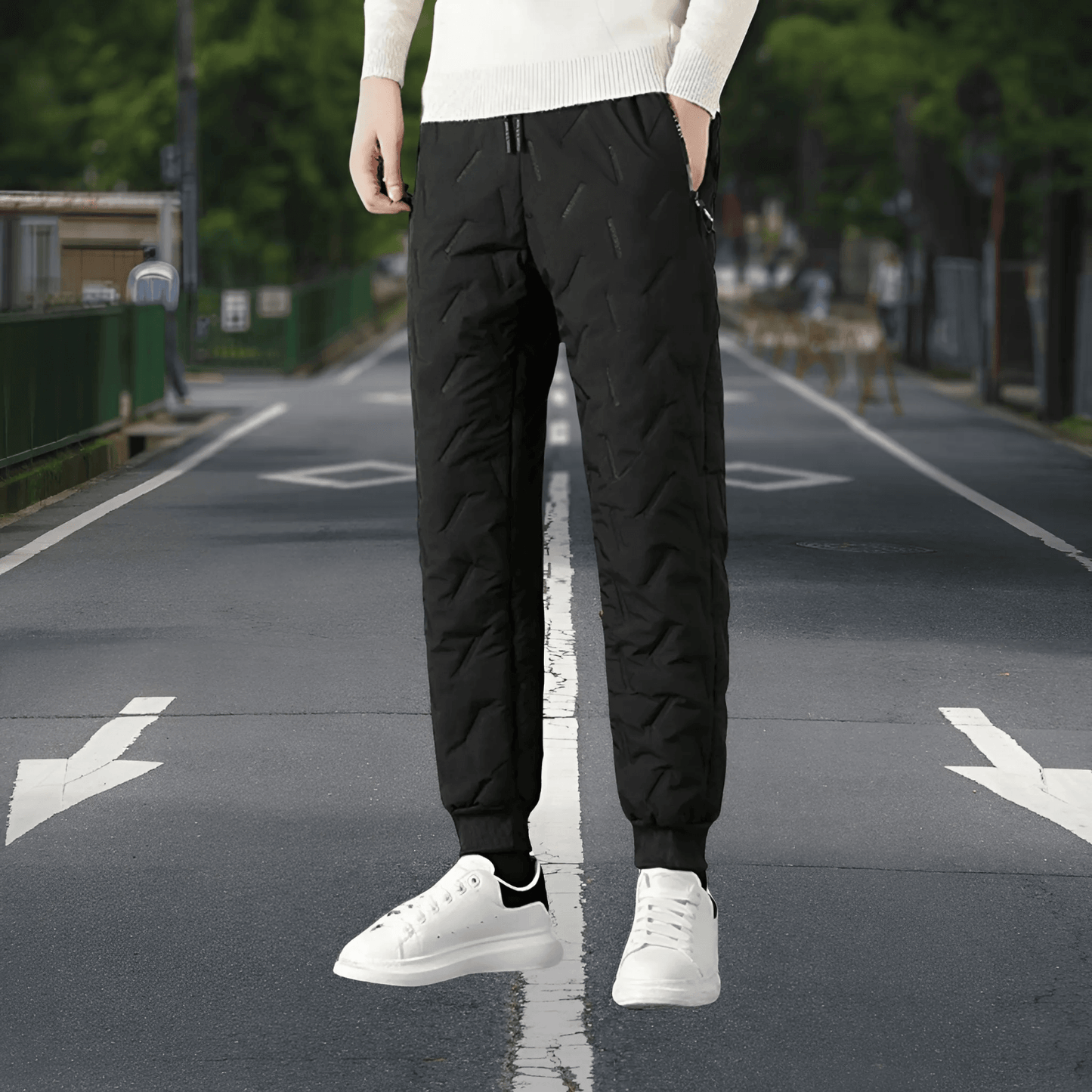 Emeja | Heren Thermische Winter Joggingbroeken met Gequilte Patroon