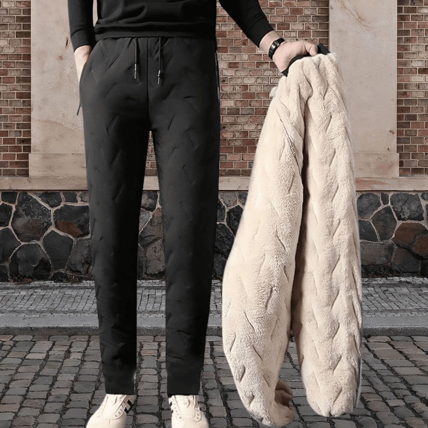 Emeja | Heren Thermische Winter Joggingbroeken met Gequilte Patroon