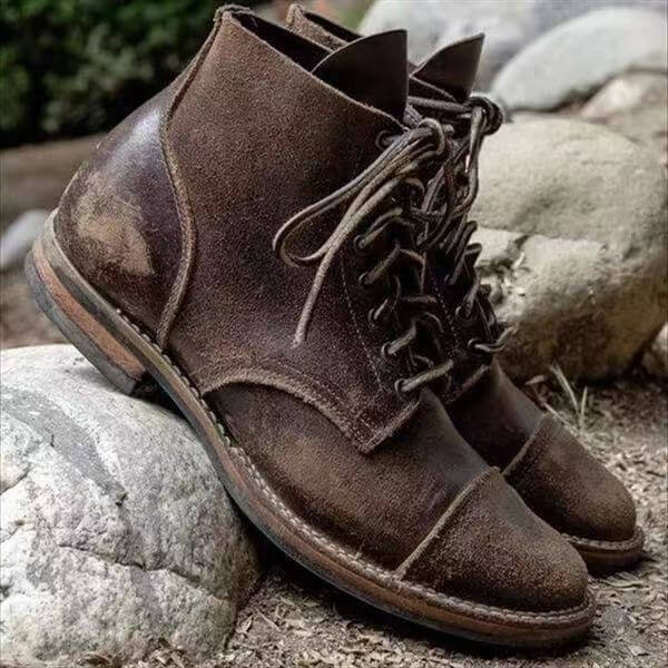 Emeja | Heren Veterschoenen Enkellaarsjes Versleten Ontwerp