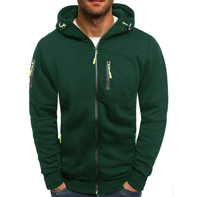 Emeja | Heren Zip-Up Hoodie met Oranje Accenten