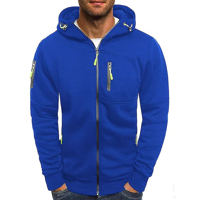 Emeja | Heren Zip-Up Hoodie met Oranje Accenten