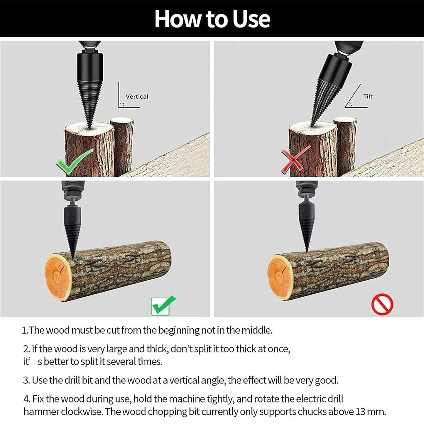 Emeja | Houtboor Bit Set – Splits hout gemakkelijk met de accuboormachine