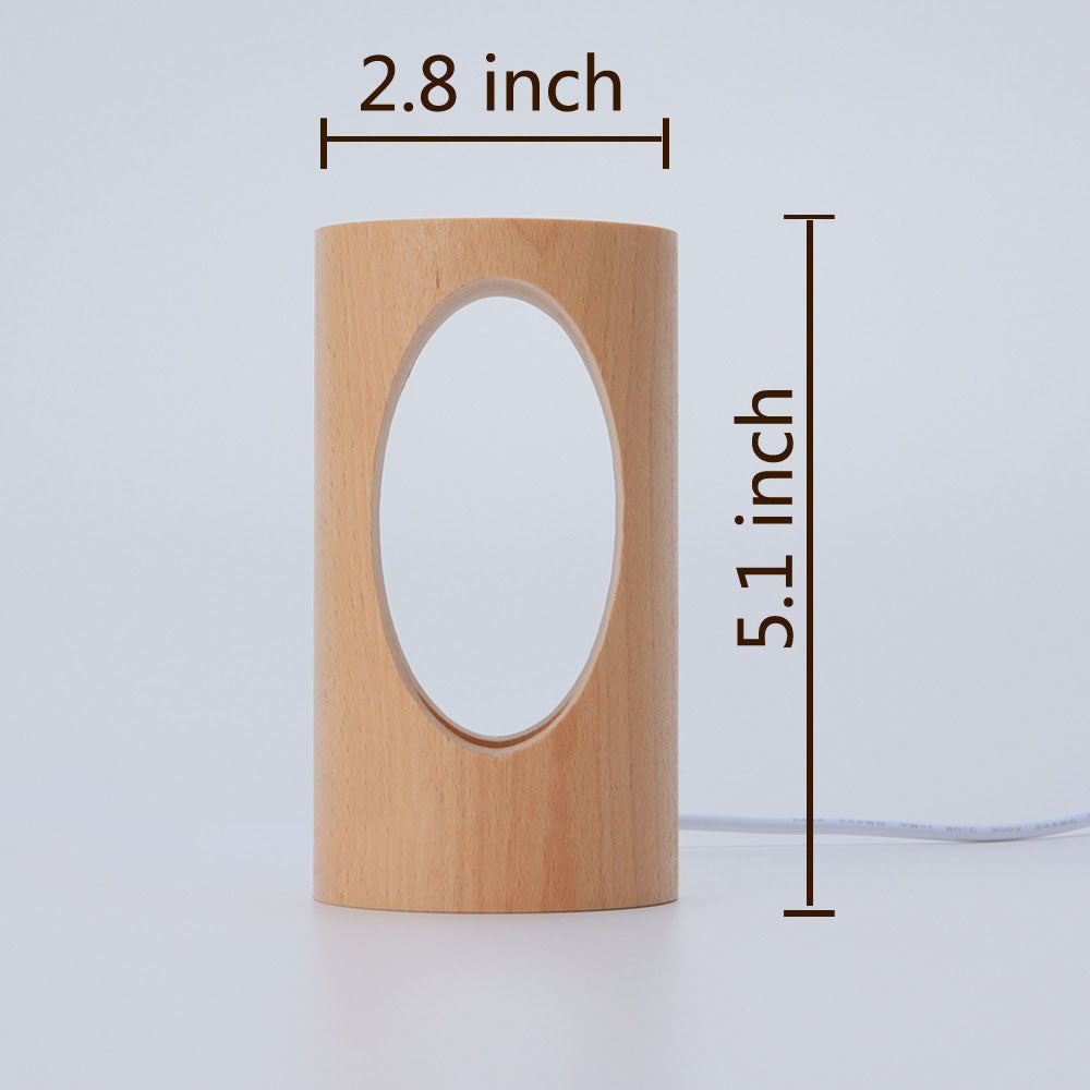 Emeja | Japanse Massief Houten Rechthoekige Kolom LED Nachtlamp USB Tafellamp