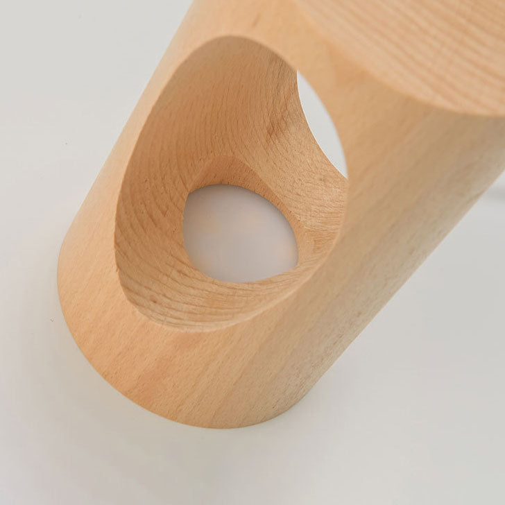 Emeja | Japanse Massief Houten Rechthoekige Kolom LED Nachtlamp USB Tafellamp