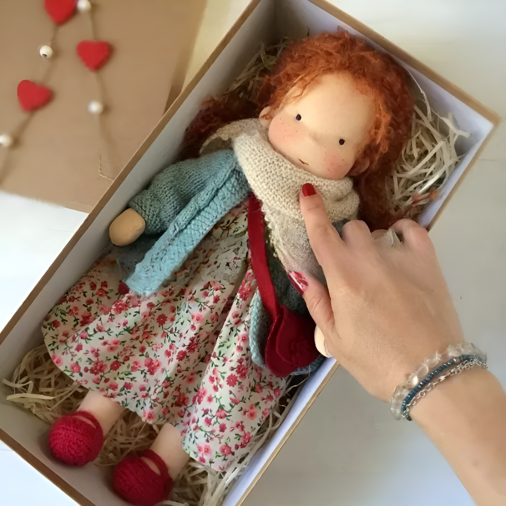 Emeja | Katoenen Waldorf Pop met Eenvoudige Gezichtskenmerken