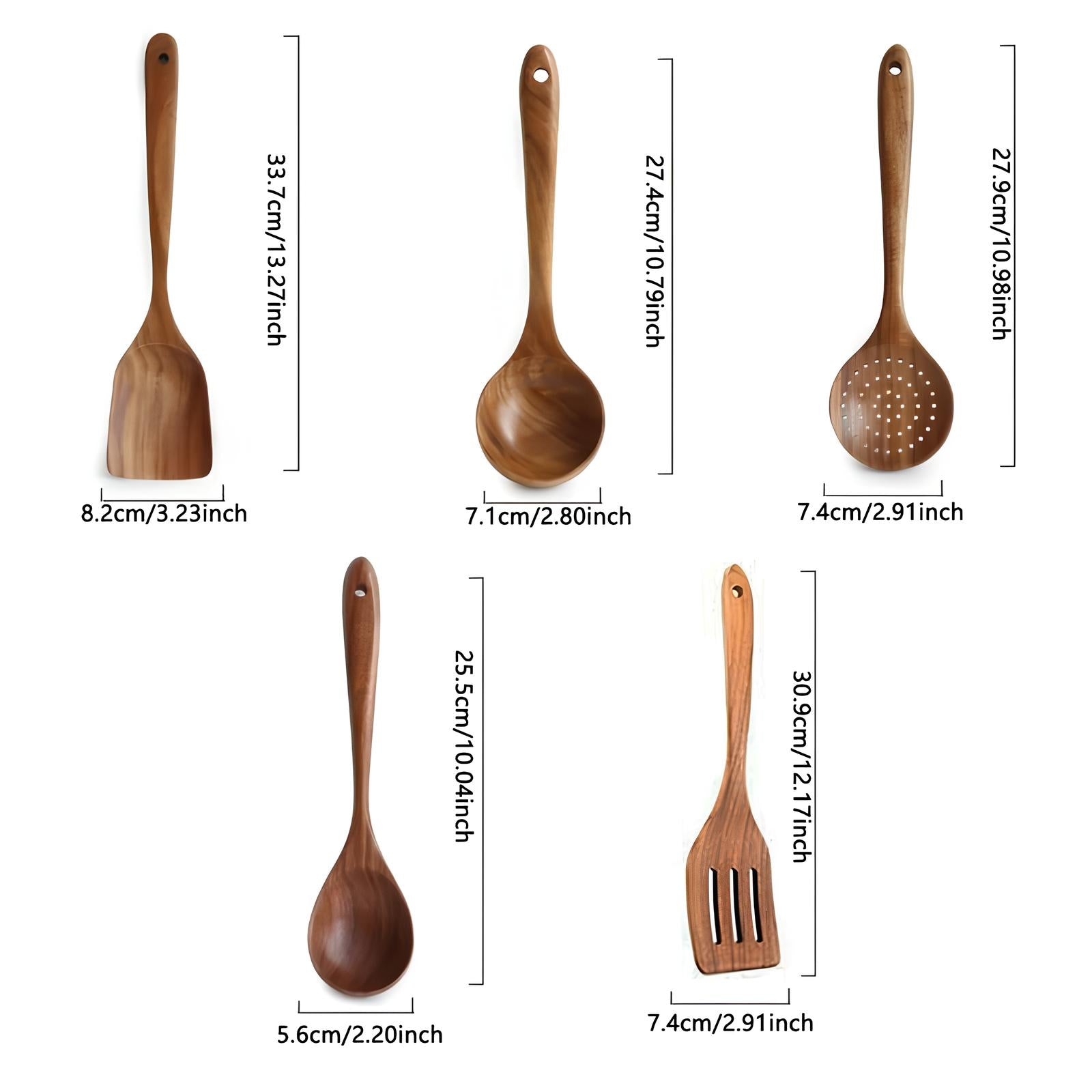 Emeja Keukengerei Set in Natuurlijk Hout