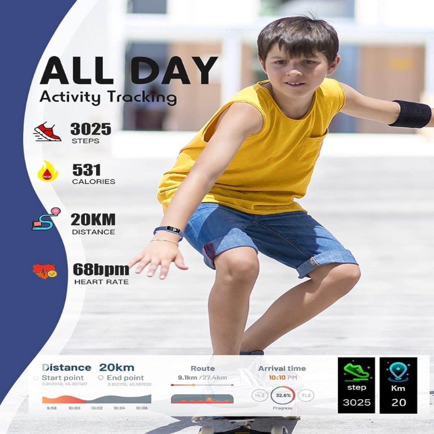 Emeja | Kinder smartwatch met GPS, fitness tracking en gezondheidsfuncties – Viona